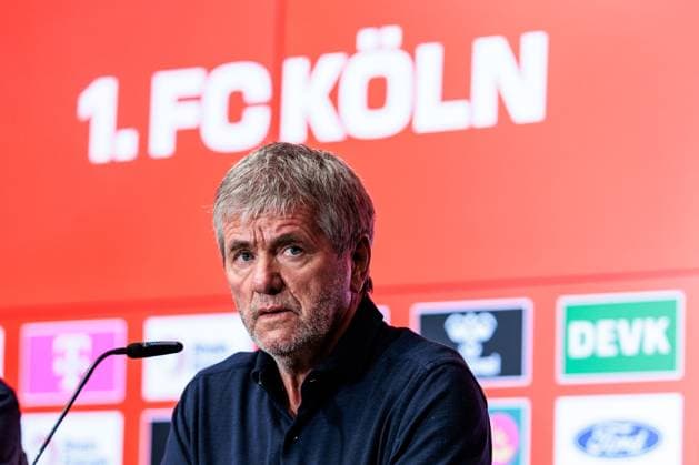 1. FC Köln Pressekonferenz Vorstellung Friedhelm Funkel; 05.05.2025 Friedhelm Funkel (Cheftrainer, Trainer 1. FC Köln) Pressekonferenz 1. FC Köln Vorstellung Friedhelm Funkel als neuer Cheftrainer; Geissbockheim, 05.05.2025