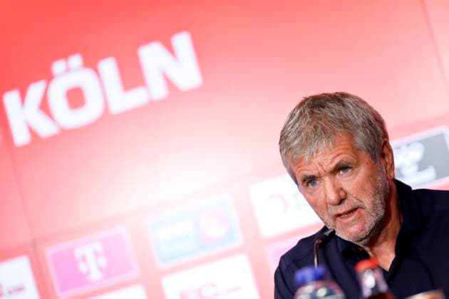 Fußballtrainer Friedhelm Funkel bei der Pressekonferenz zu seiner Vorstellung als neuer Trainer des 1. FC Köln im RheinEnergieStadion. Köln, 05.05.2025 (DFL DFB REGULATIONS PROHIBIT ANY USE OF PHOTOGRAPHS as IMAGE SEQUENCES and or QUASI-VIDEO) NRW Deutschland