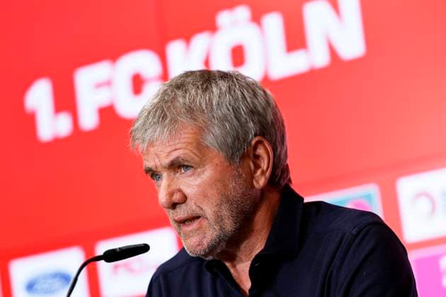 Fußballtrainer Friedhelm Funkel bei der Pressekonferenz zu seiner Vorstellung als neuer Trainer des 1. FC Köln im RheinEnergieStadion. Köln, 05.05.2025 (DFL DFB REGULATIONS PROHIBIT ANY USE OF PHOTOGRAPHS as IMAGE SEQUENCES and or QUASI-VIDEO) NRW Deutschland