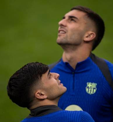 Barcelona training session Ferran and Pedri in action during the training session at the San Siro stadium, in Milan, today May 5, 2025. Copyright: xx 0L3A7097