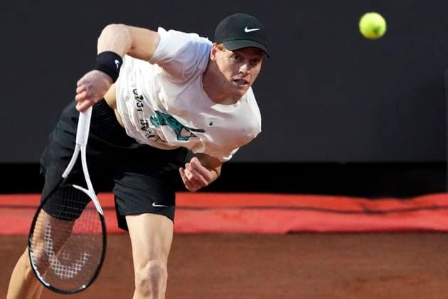Jannik Sinner during a training session at the Internazionali BNL d Italia 2025 tennis tournament at Foro Italico in Rome, Italy on 5 5, 2024. AntoniettaxBaldassarre