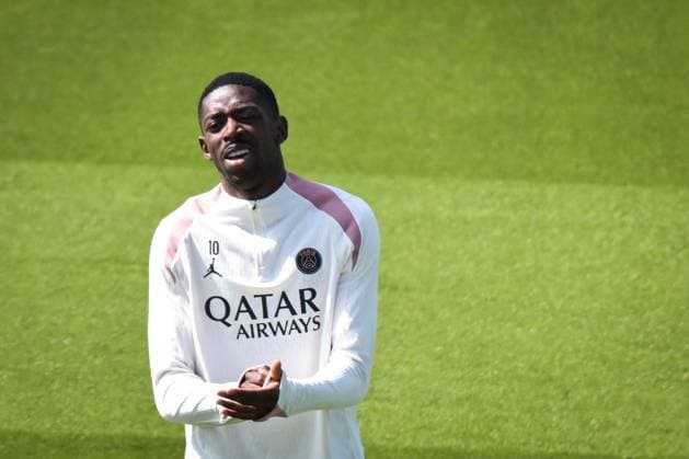 Fußball, CL, Paris St. Germain Training PSG Training before facing Arsenal - FA Paris Saint-Germain’s forward Ousmane Dembele warms up during a training session at the PSG Campus on May 6, 2025, before the UEFA Champions League football match between Paris Saint-Germain and Arsenal FC at the Parc des Princes Stadium in Paris on May 7, 2025. Photo by Firas Abdullah ABACAPRESS.COM Paris Ile-de-France France  Copyright: xAbdullahxFiras ABACAx