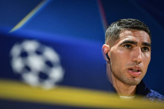 Fußball, CL, Paris St. Germain Pressekonferenz PSG presser before facing Arsenal - FA Paris Saint-Germain’s defender Achraf Hakimi speaks during a press conference, PK, Pressekonferenz at the PSG Campus on May 6, 2025, before the UEFA Champions League football match between Paris Saint-Germain and Arsenal FC at the Parc des Princes Stadium in Paris on May 7, 2025. Photo by Firas Abdullah ABACAPRESS.COM Paris Ile-de-France France  Copyright: xAbdullahxFiras ABACAx