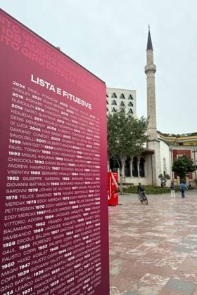 The city dress code for the Giro d™Italia 2025 - Tirana - Tuesday, May 6, 2025. - cycling .  Copyright: xMassimoxPaolone LaPressex