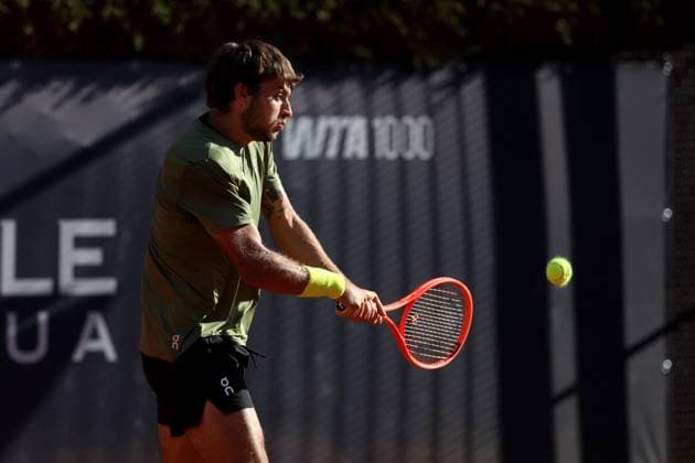 Tennis: Flavio Cobolli, ATP, Tennis Herren and WTA, Tennis Damen Master 1000 training session at the Foro Italico in Rome Rome Italy 06.05.2025: Flavio Cobolli ranking 34 during the training session at the Internazionali BNL d™ Italia 2025 ATP and WTA Master 1000 circuit in Rome at the Foro Italico. Rome foro italico italy italy Copyright: xmarcoxiacobucci