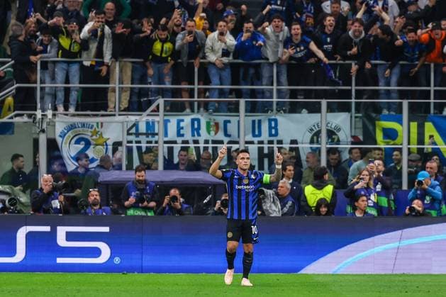 FC Internazionale vs FC Barcelona, Barca - UEFA Champions League 2024 25 Semi Final - 2nd leg - 06 05 2025 Lautaro Martinez of FC Internazionale celebrates after scoring a goal during UEFA Champions League 2024 25 Semi Final - 2nd leg football match between FC Internazionale and FC Barcelona at San Siro Stadium Copyright: xBEAUTIFULxSPORTS Carabellix
