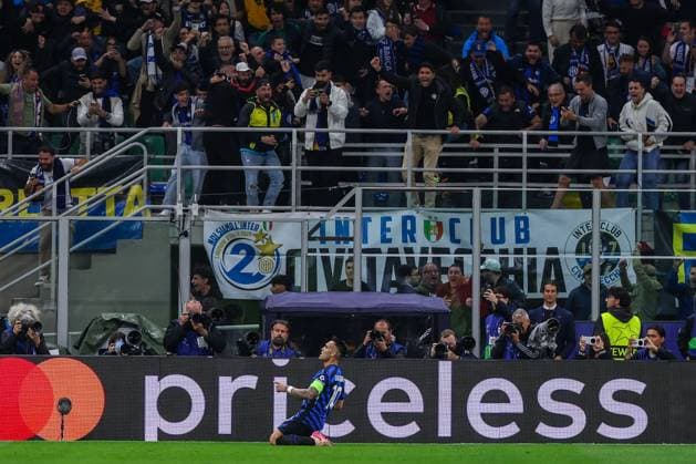 FC Internazionale vs FC Barcelona, Barca - UEFA Champions League 2024 25 Semi Final - 2nd leg - 06 05 2025 Lautaro Martinez of FC Internazionale celebrates after scoring a goal during UEFA Champions League 2024 25 Semi Final - 2nd leg football match between FC Internazionale and FC Barcelona at San Siro Stadium Copyright: xBEAUTIFULxSPORTS Carabellix