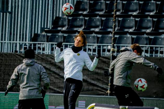 Training for the European League semi-final Bodo 20250507 Ulrik Saltnes at Bodo Glimts training session on the day of the European League semi-final against Tottenham at Aspmyra Stadium Photo Stian Lysberg Solum NTB Bodo Norge EDITORIAL USE ONLY RESTRICTED USE FOR BETTING COMPANIES  Copyright: xx