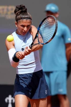 Sara Errani (ITA) during the 2th round against Naomi Osaka (JPN) of the WTA, Tennis Damen Master 1000 Internazionali BNL d™Italia tournament at Foro Italico on May 07, 2025 (Alfredo Falcone LaPresse)  Copyright: xAlfredoxFalcone LaPressex