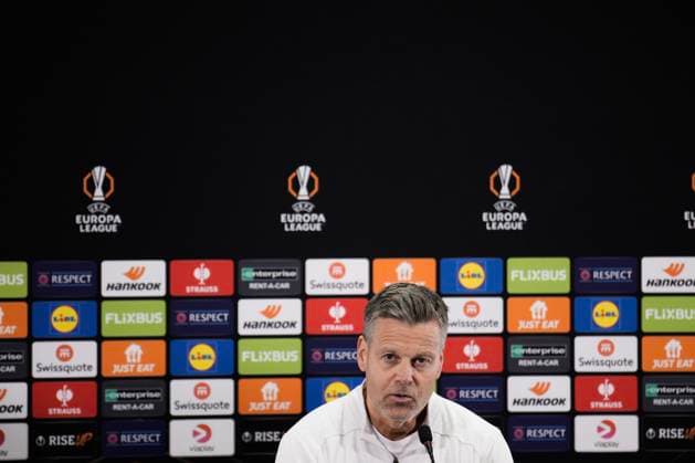 Press conference for the semi-final in the European League Bodo 20250507 Coach Kjetil Knutsen at Bodo Glimts press conference on the day of the semi-final in the European League in football against Tottenham at Aspmyra Stadium Photo Stian Lysberg Solum NTB Bodo Norge EDITORIAL USE ONLY RESTRICTED USE FOR BETTING COMPANIES  Copyright: xStianxLysbergxSolumx xNTBx