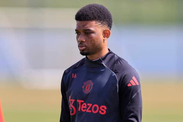 Manchester United, ManU 07 05 2025. Training Amad Diallo (16) of Manchester United during the Europa League training session for Manchester United at Carrington, Manchester, United Kingdom on 7 May 2025. Manchester Carrington United Kingdom Editorial use only , Copyright: xConorxMolloyx PSI-22029-0053