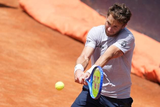 Casper Ruud of Norway during a training session at the Internazionali BNL d Italia 2025 tennis tournament at Foro Italico in Rome, Italy on 5 7, 2024. AntoniettaxBaldassarre