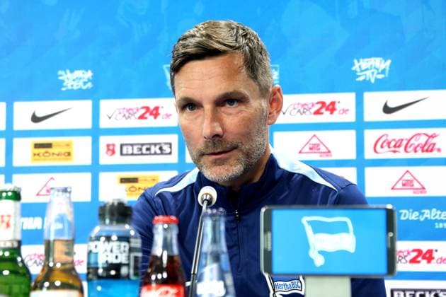 DEU, DFL, 2. FBL Hertha BSC, PK, 07.05.2025, Sportforum, Berlin, DEU, DFL, 2. FBL Hertha BSC, PK, im Bild Cheftrainer Stefan Leitl (Hertha BSC Berlin) DFL - regulations prohibit any use of Photographs as image sequences and or quasi-video