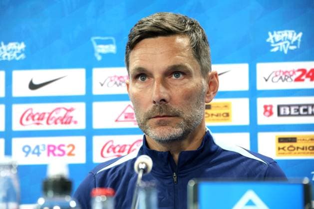 Sport Bilder des Tages DEU, DFL, 2. FBL Hertha BSC, PK, 07.05.2025, Sportforum, Berlin, DEU, DFL, 2. FBL Hertha BSC, PK, im Bild Cheftrainer Stefan Leitl (Hertha BSC Berlin) DFL - regulations prohibit any use of Photographs as image sequences and or quasi-video