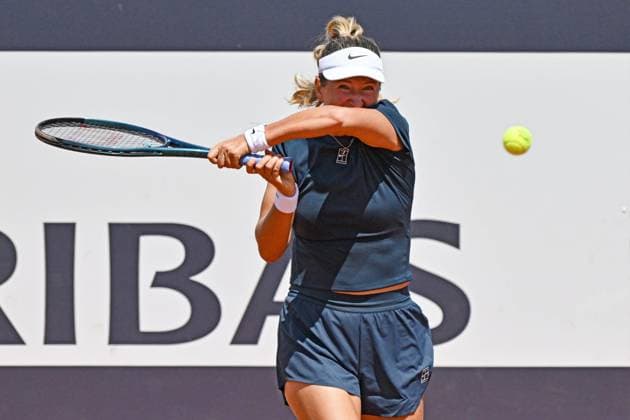 Foto IPP Roberto Ramaccia Roma 7 5 2025 Tennis Internazionali Bnl d’Italia 2025 Nella foto Viktoryja Azaranka ( Azarenka ) in azione durante la partita Italy Photo Press - World Copyright Roma italy Italia ITALY  Copyright: xR4924_italyphotopressx