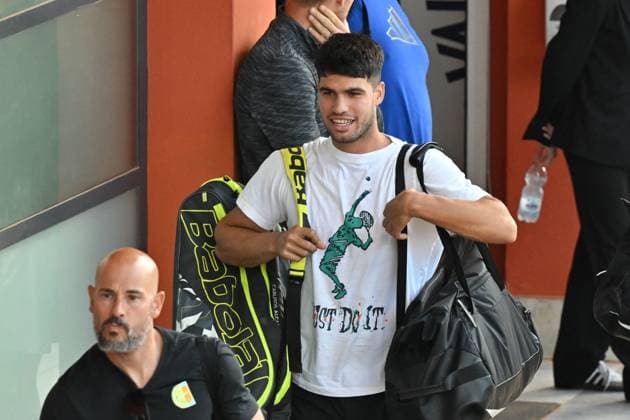 Foto IPP Roberto Ramaccia Roma 7 5 2025 Tennis Internazionali Bnl d’Italia 2025 Nella foto allenamento Carlos Alcaraz (SPA) Italy Photo Press - World Copyright Roma italy Italia ITALY  Copyright: xR4924_italyphotopressx