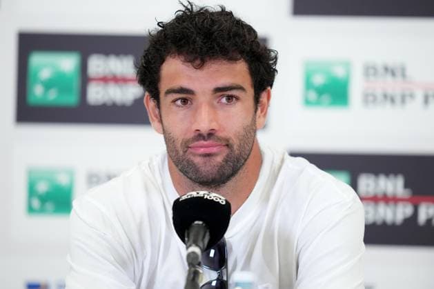Italian tennis player Matteo Berrettini during the press conference, PK, Pressekonferenz for the International Tennis Tournament Italy Rome™s, Italy - Wednesday May 7, 2025 - tennis ( Photo by Alfredo Falcone LaPresse )  Copyright: xAlfredoxFalcone LaPressex
