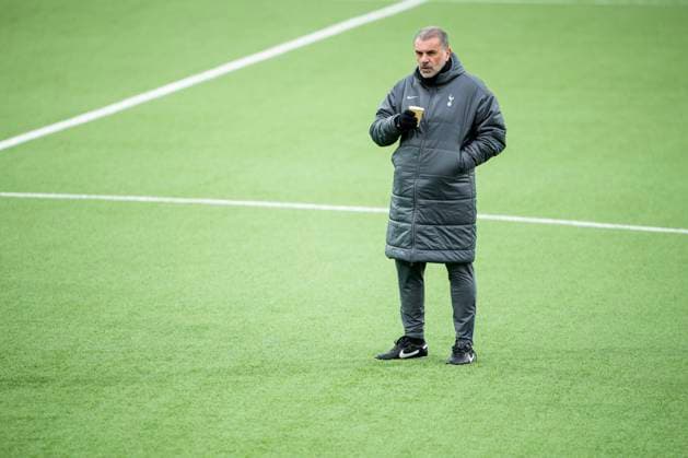 Press conference for the European League semi-final Bodo 20250507 Tottenham Hotspurs coach Ange Postecoglou in training on the day of the European Football League semi-final against Bodo Glimt at Aspmyra Stadium Photo Stian Lysberg Solum NTB Bodo Norge EDITORIAL USE ONLY RESTRICTED USE FOR BETTING COMPANIES  Copyright: xStianxLysbergxSolumx xNTBx