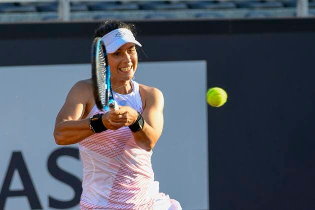 May 7, 2025, Roma: Lucrezia Stefanini of Italy in action during her women s match against Veronika Kudermetova of Russia (not pictured) at the Italian Open tennis tournament at Foro Italico sports complex, in Rome, 07 May 2025. The Italian Open tennis tournament is held between 07 and 18 May 2025. ANSA FABRIZIO CORRADETTI. Italian Open 2025  - ZUMAa110 20250507_zaf_a110_036 Copyright: xFabrizioxCorradettix
