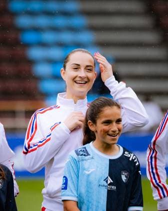 Sara Dabritz (8 Olympique Lyonnais) in action during the D1 Arkema game between Olympique Lyonnais and Le Havre Athletic Club at Stade Pierre Rajon in Bourgoin-Jallieu, France. (Pauline FIGUET SPP) Copyright: xPaulinexFIGUETx xSPPx spp-en-PaFiSp-PF_OLHAC3123