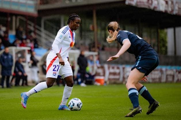 Vicky Becho (27 Olympique Lyonnais) in action during the D1 Arkema game between Olympique Lyonnais and Le Havre Athletic Club at Stade Pierre Rajon in Bourgoin-Jallieu, France. (Pauline FIGUET SPP) Copyright: xPaulinexFIGUETx xSPPx spp-en-PaFiSp-PF_OLHAC3129