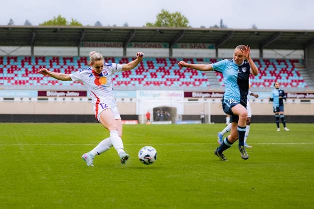 Ellie Carpenter (12 Olympique Lyonnais) in action during the D1 Arkema game between Olympique Lyonnais and Le Havre Athletic Club at Stade Pierre Rajon in Bourgoin-Jallieu, France. (Pauline FIGUET SPP) Copyright: xPaulinexFIGUETx xSPPx spp-en-PaFiSp-PF_OLHAC3138