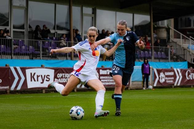 Ellie Carpenter (12 Olympique Lyonnais) in action during the D1 Arkema game between Olympique Lyonnais and Le Havre Athletic Club at Stade Pierre Rajon in Bourgoin-Jallieu, France. (Pauline FIGUET SPP) Copyright: xPaulinexFIGUETx xSPPx spp-en-PaFiSp-PF_OLHAC3148
