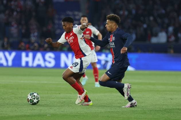 PSG - ARSENAL PHOTOPQR LE PARISIEN Le Parisien Arnaud Journois ; PARIS ; 07 05 2025 ; Football, Ligue des Champions Uefa, demi finale retour. Paris, Parc des Princes le 7 mai 2025. Paris SG - Arsenal FC Désiré Doué Photo Le Parisien Arnaud Journois Soccer match between Paris Saint-Germain and Arsenal FC, in Paris, France, 7 May 2025.