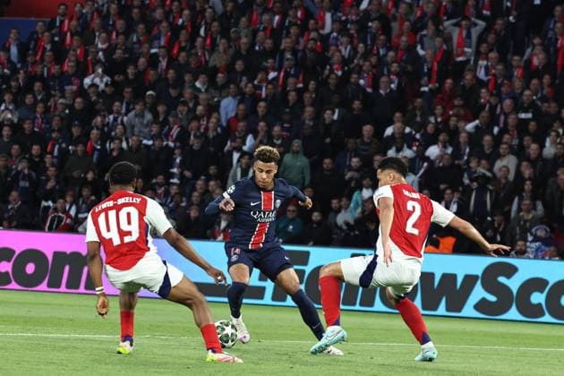 PSG - ARSENAL PHOTOPQR LE PARISIEN Fred Dugit ; PARIS ; 07 05 2025 ; Football, Ligue des Champions Uefa, demi finale retour. Paris, Parc des Princes le 7 mai 2025. Paris SG - Arsenal FC Soccer match between Paris Saint-Germain and Arsenal FC, in Paris, France, 7 May 2025.