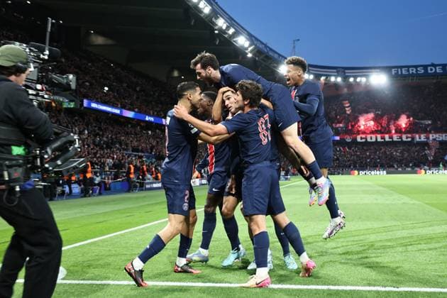 PSG - ARSENAL PHOTOPQR LE PARISIEN LP Fred Dugit ; Paris ; 07 05 2025 ; Sports Parc des Princes, Paris (XVIe), 07 05 2025 Demi-finale retour de ligue des Champions Psg-Arsenal But Fabian Ruiz LP Fred Dugit Soccer match between Paris Saint-Germain and Arsenal FC, in Paris, France, 7 May 2025.