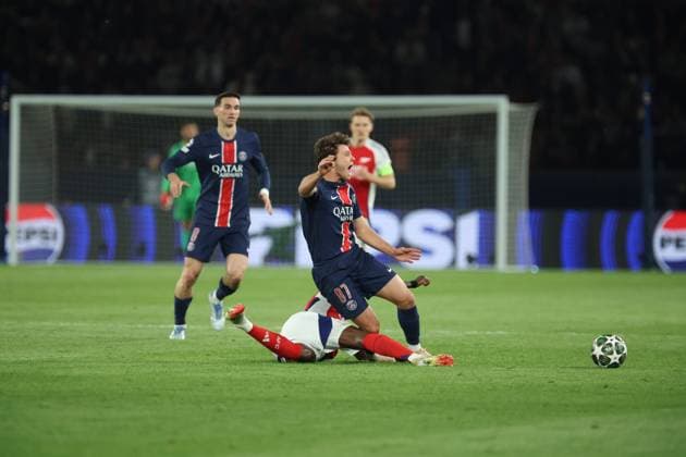 PSG - ARSENAL PHOTOPQR LE PARISIEN Le Parisien Arnaud Journois ; PARIS ; 07 05 2025 ; Football, Ligue des Champions Uefa, demi finale retour. Paris, Parc des Princes le 7 mai 2025. Paris SG - Arsenal FC Joâo Neves Photo Le Parisien Arnaud Journois Soccer match between Paris Saint-Germain and Arsenal FC, in Paris, France, 7 May 2025.