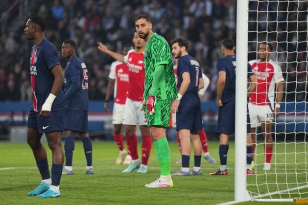 Gianluigi Donnarumma of PSG Paris Saint-Germain v Arsenal, UEFA Champions League, Semi Final, Second Leg, Football, Parc des Princes, Paris, France - 07 May 2025 EDITORIAL USE ONLY No use with unauthorised audio, video, data, fixture lists, club league logos or live services. Online in-match use limited to 120 images, no video emulation. No use in betting, games or single club league player publications.  Copyright: xDavexWinter Shutterstockx 15288067gx