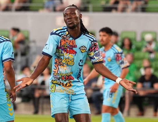 May 7, 2025, Austin, Texas, USA: El Paso Locomotive defender WAHAB ACKWEI (3) gestures after a play during a US Open Cup match between Austin FC and El Paso Locomotive on May 7, 2025, in Austin, Texas. Austin USA - ZUMAc201 20250507_zap_c201_016 Copyright: xScottxColemanx