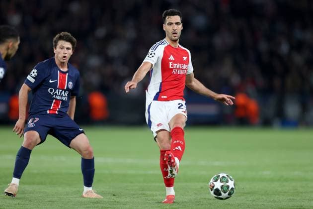 PSG v Arsenal UEFA Champions League 07 May 2025 Paris - UEFA Champions League - Paris Saint-Germain v Arsenal FC - Mikel Merino of Arsenal - (Photo: Mark Leech Paris UK Copyright: xMarkxLeechxOffside