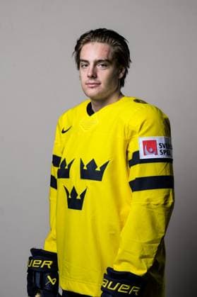 250508 Leo Carlsson of Sweden poses for a portrait ahead of the 2025 IIHF Ice hockey, Eishockey World Championship, WM, Weltmeisterschaft on May 8, 2025 in Stockholm. Editors note: Background has been retouched. Photo: Joel Marklund BILDBYRAN kod JM JM0670 bbeng ishockey ice hockey ishockey-vm 2025 vm 2025 iihf world championship porträtt sverige sweden Copyright: JOELxMARKLUND BB250508JM005