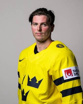 250508 Isac Lundeström of Sweden poses for a portrait ahead of the 2025 IIHF Ice hockey, Eishockey World Championship, WM, Weltmeisterschaft on May 8, 2025 in Stockholm. Editors note: Background has been retouched. Photo: Joel Marklund BILDBYRAN kod JM JM0670 bbeng ishockey ice hockey ishockey-vm 2025 vm 2025 iihf world championship porträtt sverige sweden Copyright: JOELxMARKLUND BB250508JM018