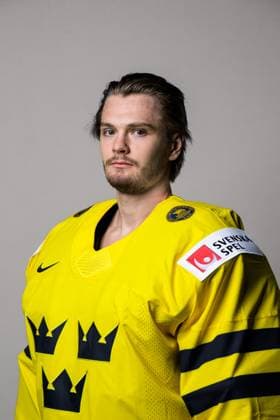 250508 Goaltender Arvid Söderblom of Sweden poses for a portrait ahead of the 2025 IIHF Ice hockey, Eishockey World Championship, WM, Weltmeisterschaft on May 8, 2025 in Stockholm. Editors note: Background has been retouched. Photo: Joel Marklund BILDBYRAN kod JM JM0670 bbeng ishockey ice hockey ishockey-vm 2025 vm 2025 iihf world championship porträtt sverige sweden Copyright: JOELxMARKLUND BB250508JM034