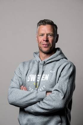 250508 Assistant coach Nicklas Rahm of Sweden poses for a portrait ahead of the 2025 IIHF Ice hockey, Eishockey World Championship, WM, Weltmeisterschaft on May 8, 2025 in Stockholm. Editors note: Background has been retouched. Photo: Joel Marklund BILDBYRAN kod JM JM0670 bbeng ishockey ice hockey ishockey-vm 2025 vm 2025 iihf world championship porträtt sverige sweden Copyright: JOELxMARKLUND BB250508JM050