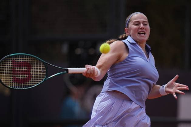 Jelena Ostapenko (LAT) during the 3th round against Rebecca Sramkova (SVK) of the WTA, Tennis Damen Master 1000 Internazionali BNL d™Italia tournament at Foro Italico on May 08, 2025 (Alfredo Falcone LaPresse)  Copyright: xAlfredoxFalcone LaPressex