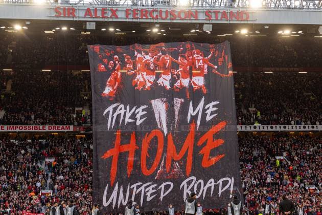 Football - UEFA Europa League - Semi-Final 2nd Leg - Manchester United, ManU FC v Athletic Club Bilbao MANCHESTER, ENGLAND - Thursday, May 8, 2025: A supporters tifo before the UEFA Europa League Semi-Final 2nd Leg match between Manchester United FC and Athletic Bilbao at Old Trafford. (Photo by David Rawcliffe Propaganda) MANCHESTER Old Trafford GREATER MANCHESTER ENGLAND  Copyright: xDavidxRawcliffex P2025-05-08-Man_Utd_Athletic-8