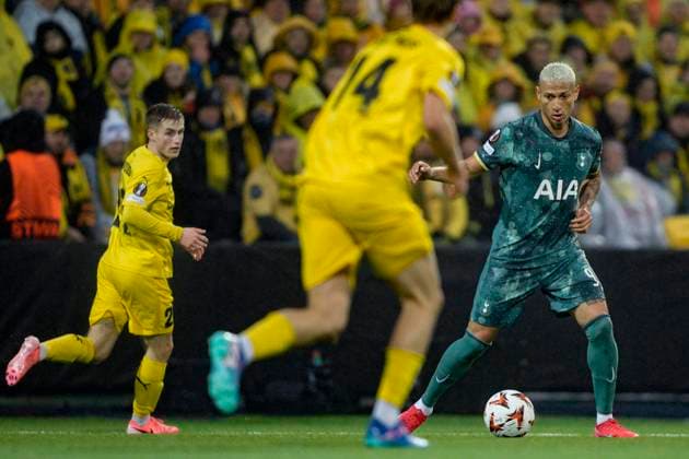 UEFA Europa leauge 2024 2025 Bodo Glimt Tottenham Bodo 20250508 Tottenhams Richarlison during the UEFA Europa League between Bodo Glimt and Tottenham at Aspmyra Stadium Photo Stian Lysberg Solum NTB Bodo Norge EDITORIAL USE ONLY RESTRICTED USE FOR BETTING COMPANIES  Copyright: xStianxLysbergxSolumx xNTBx