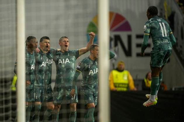 UEFA Europa leauge 2024 2025 Bodo Glimt Tottenham Bodo 20250508 Tottenhams Dominic Solanke cheers for the goal during the UEFA Europa League between Bodo Glimt and Tottenham at Aspmyra Stadium Photo Stian Lysberg Solum NTB Bodo Norge EDITORIAL USE ONLY RESTRICTED USE FOR BETTING COMPANIES  Copyright: xStianxLysbergxSolumx xNTBx
