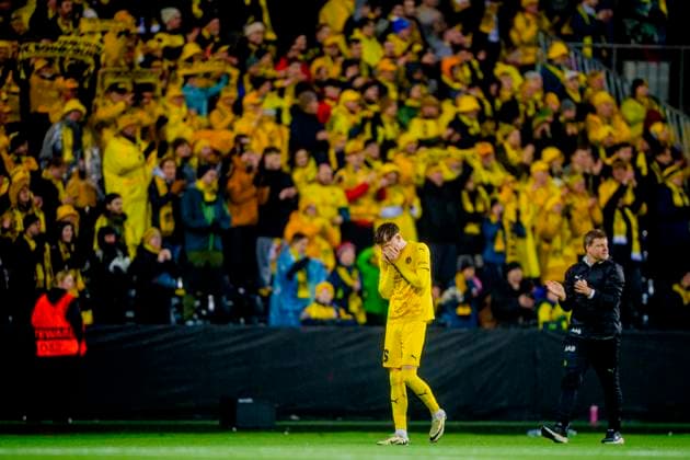 Football, semi-final European League Bodo Glimt Tottenham Hotspur Bodo 20250508 Bodo Glimts Syver Skeide after the 0 2 loss in the last semi-final match in the European League in football between Bodo Glimt and Tottenham Hotspur at Aspmyra Stadium Photo Stian Lysberg Solum NTB Bodo Norge EDITORIAL USE ONLY RESTRICTED USE FOR BETTING COMPANIES  Copyright: xStianxLysbergxSolumx xNTBx