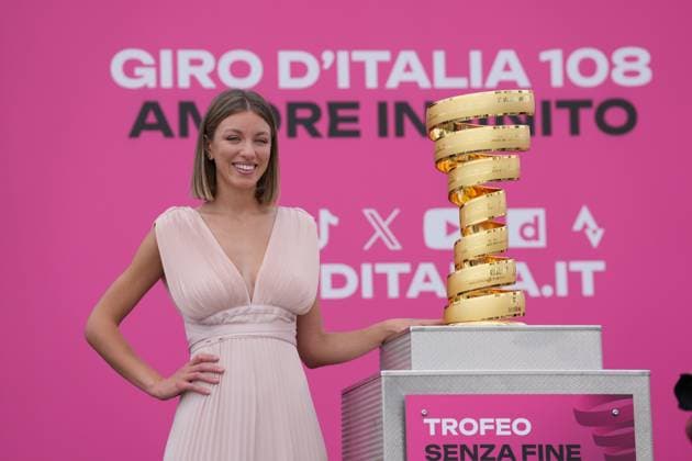 The trophy during the stage 1 of the Giro d™Italia from Durazzo (Durres) to Tirana (Tirane), Albania- Friday, May 9, 2025. - cycling  Copyright: xGianmattiaxD Alberto LaPressex