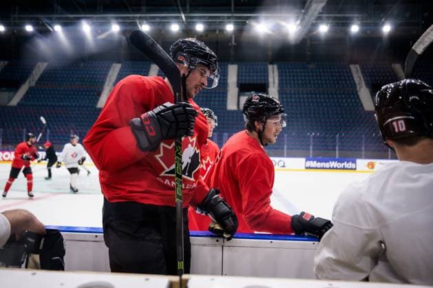Eishockey, WM, Nationalteam Kanada Training 250509 Sidney Crosby of Canada at a practice session during the 2025 IIHF Ice hockey, Eishockey World Championship, WM, Weltmeisterschaft on May 9, 2025 in Stockholm. Photo: Joel Marklund BILDBYRAN kod JM JM0673 bbeng ishockey ice hockey ishockey-vm 2025 vm 2025 iihf world championship träning practice kanada canada Copyright: JOELxMARKLUND BB250509JM001