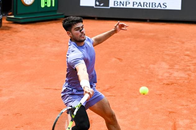 TENNIS - Internazionali di Tennis - Internazionali BNL d Italia Carlos Alcaraz of the Internazionali BNL D Italia 2025 at Foro Italico on May 9, 2025 in Rome, Italy Rome Italy  Copyright: xIPAxSport ABACAx