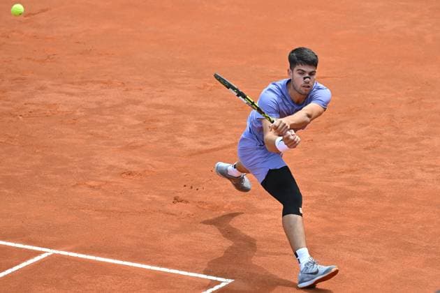 Internazionali BNL d Italia Carlos Alcaraz during the Internazionali BNL d Italia 2025 at Foro Italico, Italy, May 09th, 2025 Imago-Images Emmefoto Copyright: xImago-Images Emmefotox