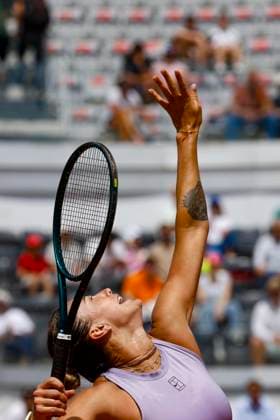 May 9, 2025, Rome, ITALY: Aryna Sabalenka of Belarus during her women™s singles second round match against Anastasia Potapova of Russia (not pictured) at the Italian Open tennis tournament in Rome, Italy, 09 May 2025. ANSA FABIO FRUSTACI. Italian Open Tennis Tournament  - ZUMAa110 20250509_zaf_a110_012 Copyright: xFabioxFrustacix