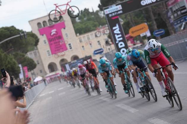The pack rides during the stage 1 of the Giro d™Italia from Durazzo (Durres) to Tirana (Tirane), Albania- Friday, May 9, 2025. - cycling.  Copyright: xGianmattiaxD Alberto LaPresse Lax