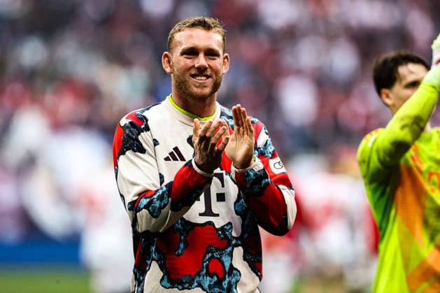 Torwart Daniel Peretz (FC Bayern München,18) - 1. Fussball Bundesliga Saison 2024-2025 Punktspiel RB Leipzig vs. FC Bayern München in der Red Bull Arena in Leipzig - Fussball,Deutschland,Mann,Männer,03.05.2025